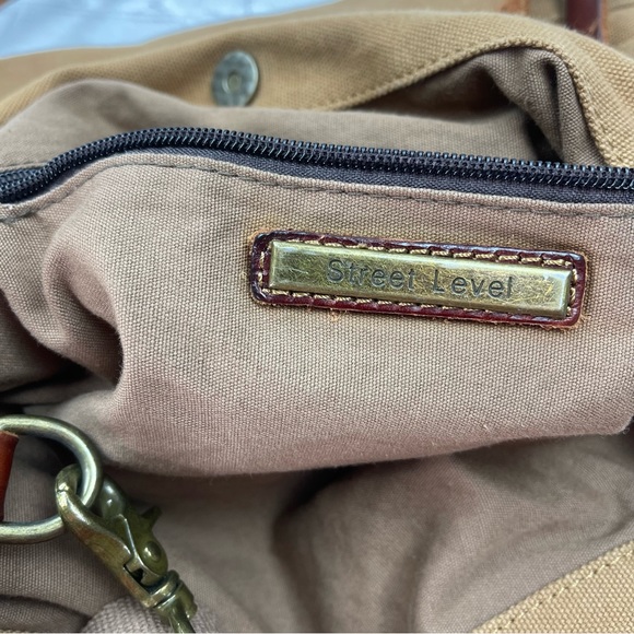 Canvas Tote Bag Men Women Messenger Crossbody Shoulder Large Bag Leather Straps - Picture 9 of 16